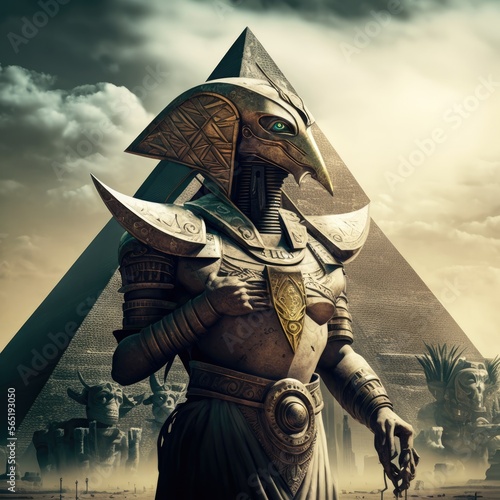 Portrait of Egyptian God Osiris, AI Generated Image of the God Osiris of Ancient Egypt