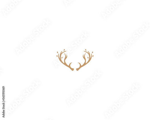 Deer logo, Wild animal, Deerhorn logo, Deer antler illustration logo vector