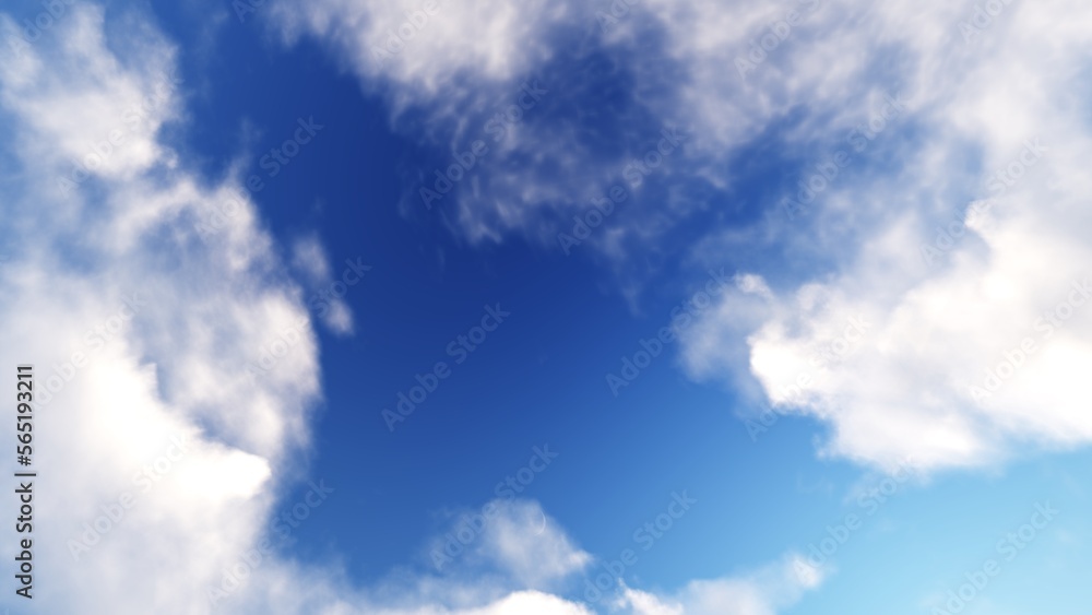 Naklejka premium Green grass hill field under blue sky. 3D illustration. 3D rendering.