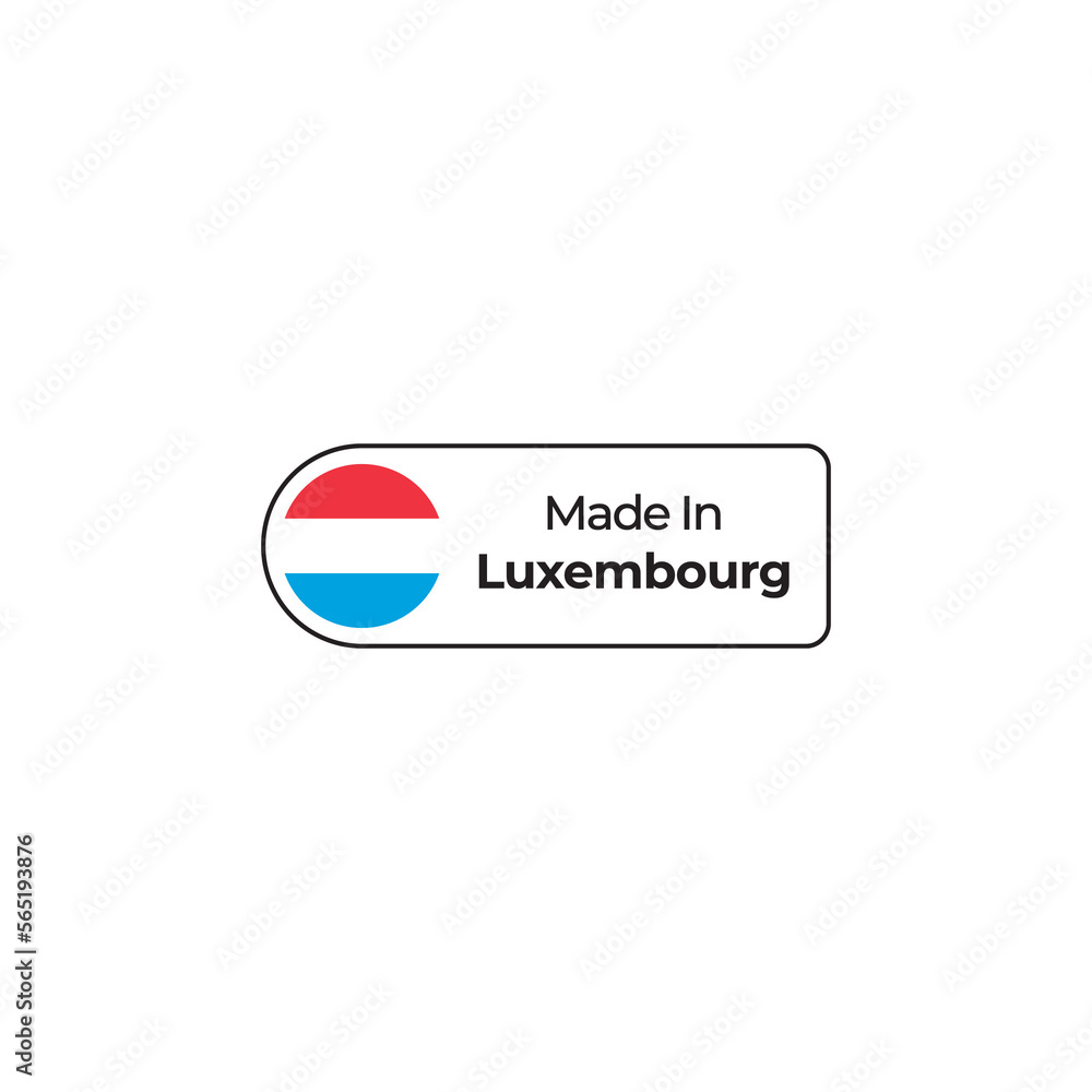 Made in Luxembourg png black label design with flag Made in Luxembourg png black label design with flag