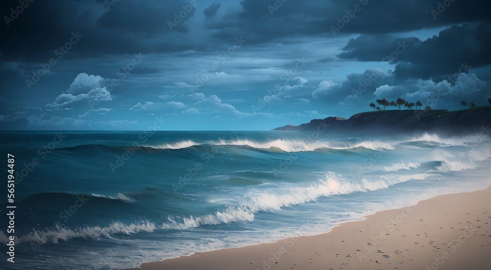 Stormy Seas: A Dramatic Seascape [AI Generated]