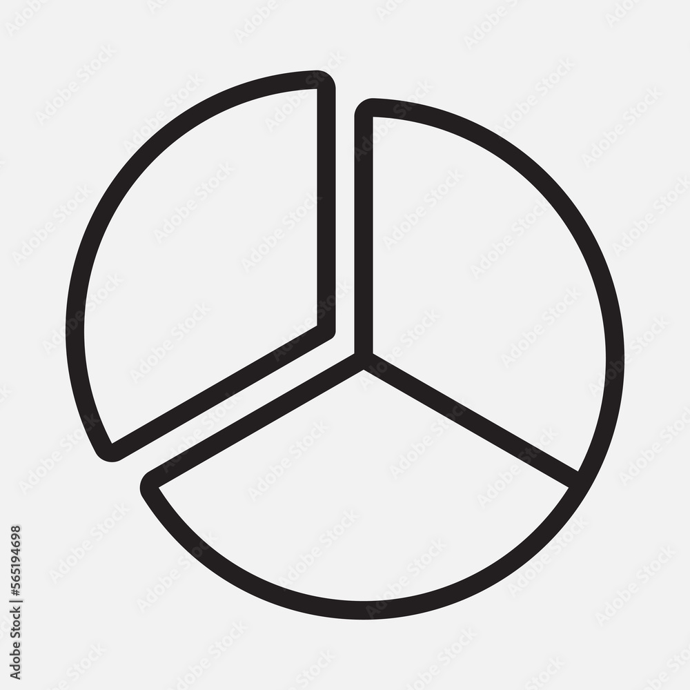 Pie chart icon in outline style, use for website mobile app presentation Pie chart icon in outline style, use for website mobile app presentation