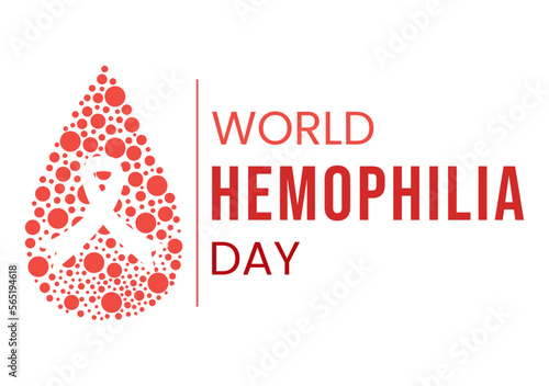 World Hemophilia Day on April 17 Illustration with Red Bleeding Blood for Web Banner or Landing Page in Flat Cartoon Hand Drawn Templates