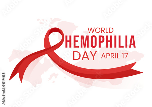 World Hemophilia Day on April 17 Illustration with Red Bleeding Blood for Web Banner or Landing Page in Flat Cartoon Hand Drawn Templates