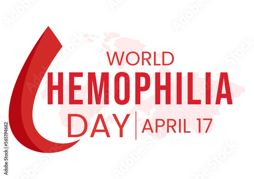 World Hemophilia Day on April 17 Illustration with Red Bleeding Blood for Web Banner or Landing Page in Flat Cartoon Hand Drawn Templates