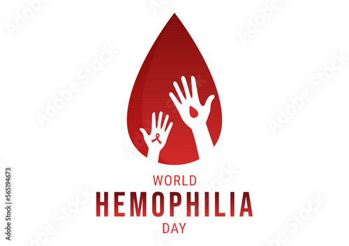 World Hemophilia Day on April 17 Illustration with Red Bleeding Blood for Web Banner or Landing Page in Flat Cartoon Hand Drawn Templates