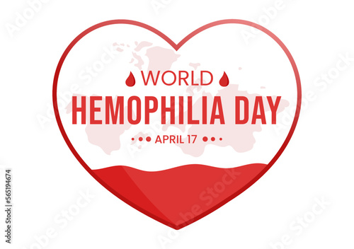 World Hemophilia Day on April 17 Illustration with Red Bleeding Blood for Web Banner or Landing Page in Flat Cartoon Hand Drawn Templates