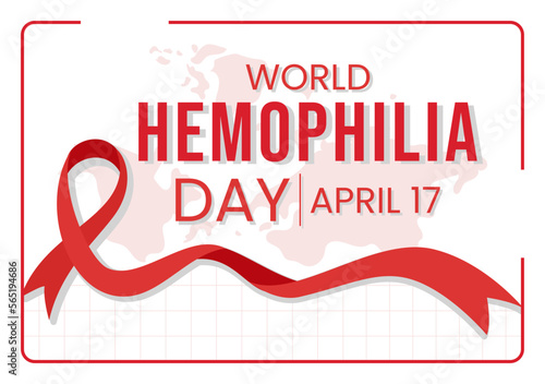 World Hemophilia Day on April 17 Illustration with Red Bleeding Blood for Web Banner or Landing Page in Flat Cartoon Hand Drawn Templates
