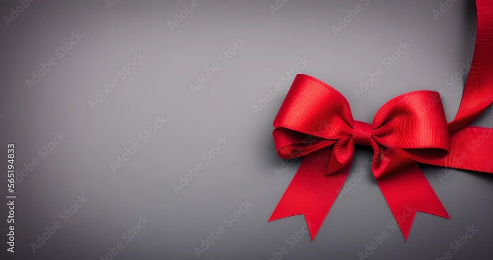 red bow ribbon, background, illustration, Generative AI red bow ribbon, background, illustration, Generative AI