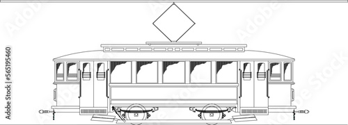 Vintage vintage tram transportation design vector illustration sketch