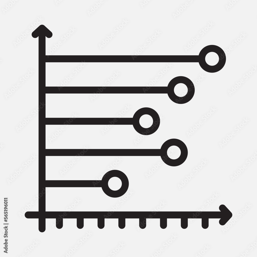 Line chart icon in outline style, use for website mobile app presentation Line chart icon in outline style, use for website mobile app presentation