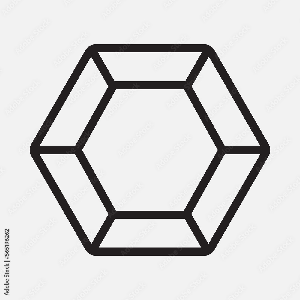Hexagon icon in outline style, use for website mobile app presentation Hexagon icon in outline style, use for website mobile app presentation