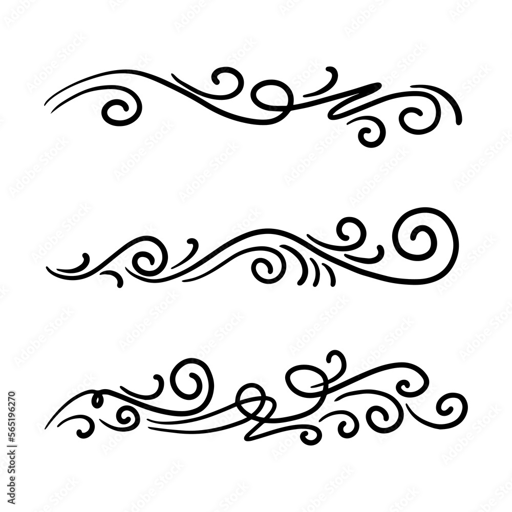 hand drawn wind doodle set, vector illustration. hand drawn wind doodle set, vector illustration.