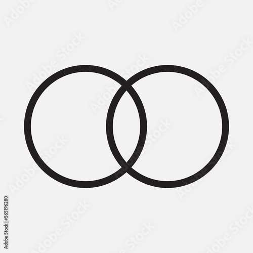 Diagram venn icon in outline style, use for website mobile app presentation