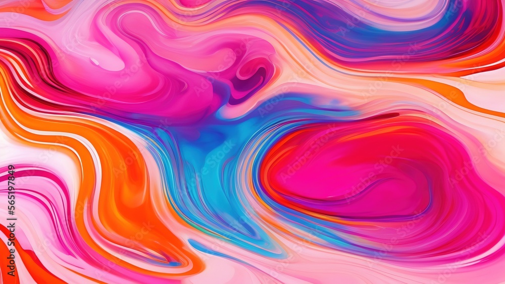 Abstract Background fluid art painting, Blend of pink, orange and white colors Abstract Background fluid art painting, Blend of pink, orange and white colors