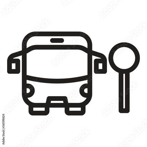 bus station line icon illustration vector graphic