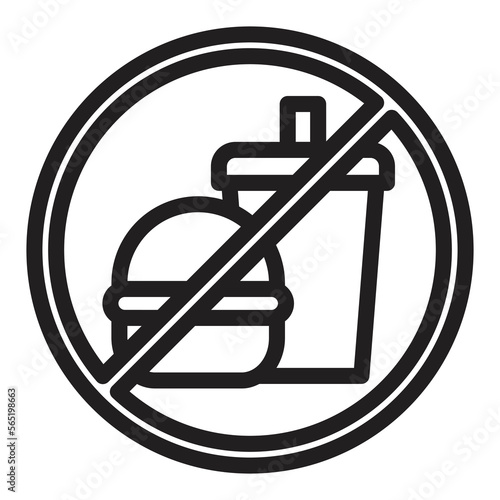 no food line icon illustration vector graphic