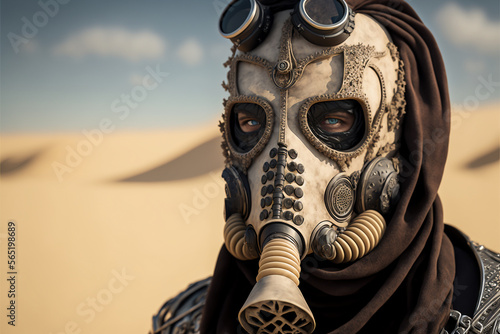 Person wearing gas mask - Generated by Generative AI
