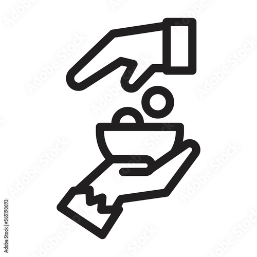 beggar line icon illustration vector graphic 