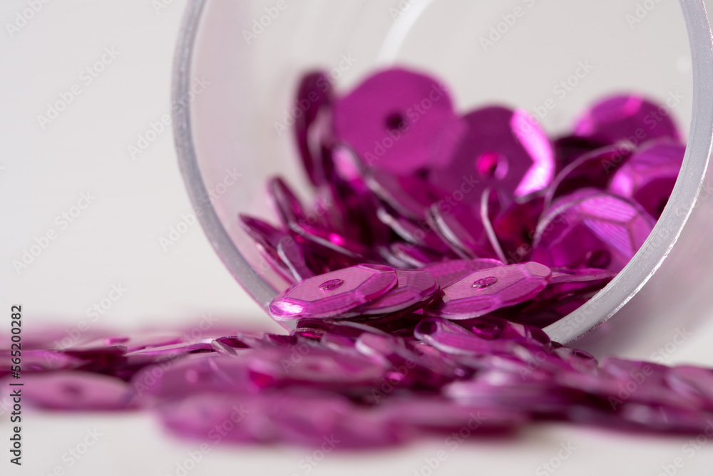 Purple Sequins Spilled from a Jar