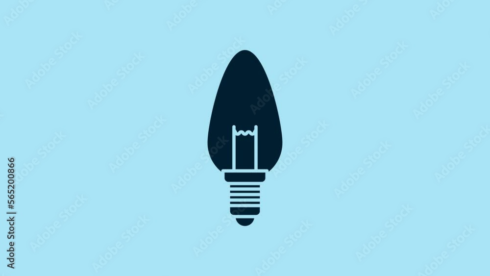 Blue Light bulb with concept of idea icon isolated on blue background. Energy and idea symbol. Inspiration concept. 4K Video motion graphic animation Blue Light bulb with concept of idea icon isolated on blue background. Energy and idea symbol. Inspiration concept. 4K Video motion graphic animation