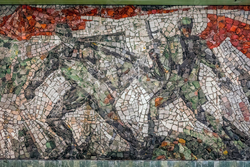 Abandoned communist mosaic of former Soviet Union in Prague, Czech Republic © Aide