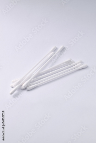 Cotton buds isolated on a white background. Group of cotton buds