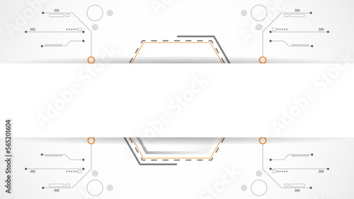 white grey polygon technology background abstract. technology with line digital color grey, orange, dot, hi-tech, vector. polygon technological for web banner, background, object. 