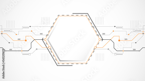white grey polygon technology background abstract. technology with line digital color grey, orange, dot, hi-tech, vector. polygon technological for web banner, background, object. 