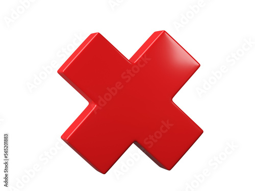 3D Check mark Cross sign isolated on transparent background PNG file format.