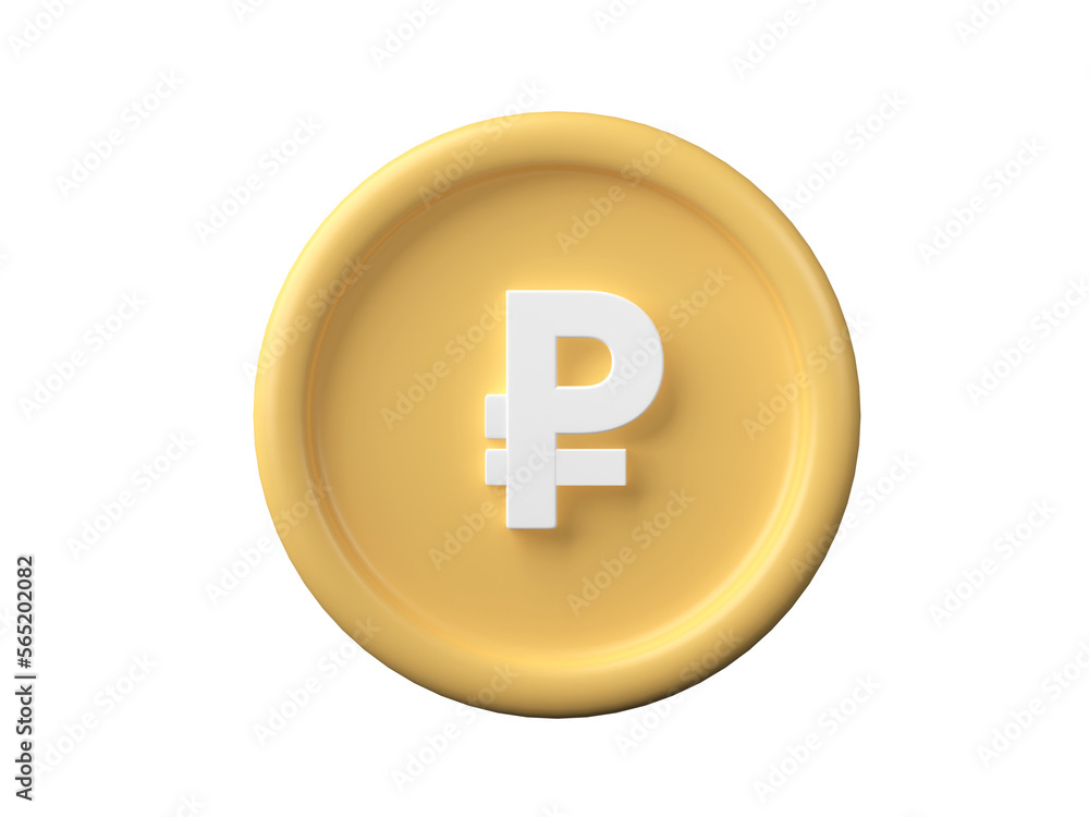 3D coins with ruble sign isolated on transparent background PNG file format. 3D coins with ruble sign isolated on transparent background PNG file format.