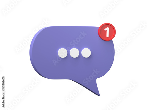 3D Speech bubble isolated on transparent background PNG file format.