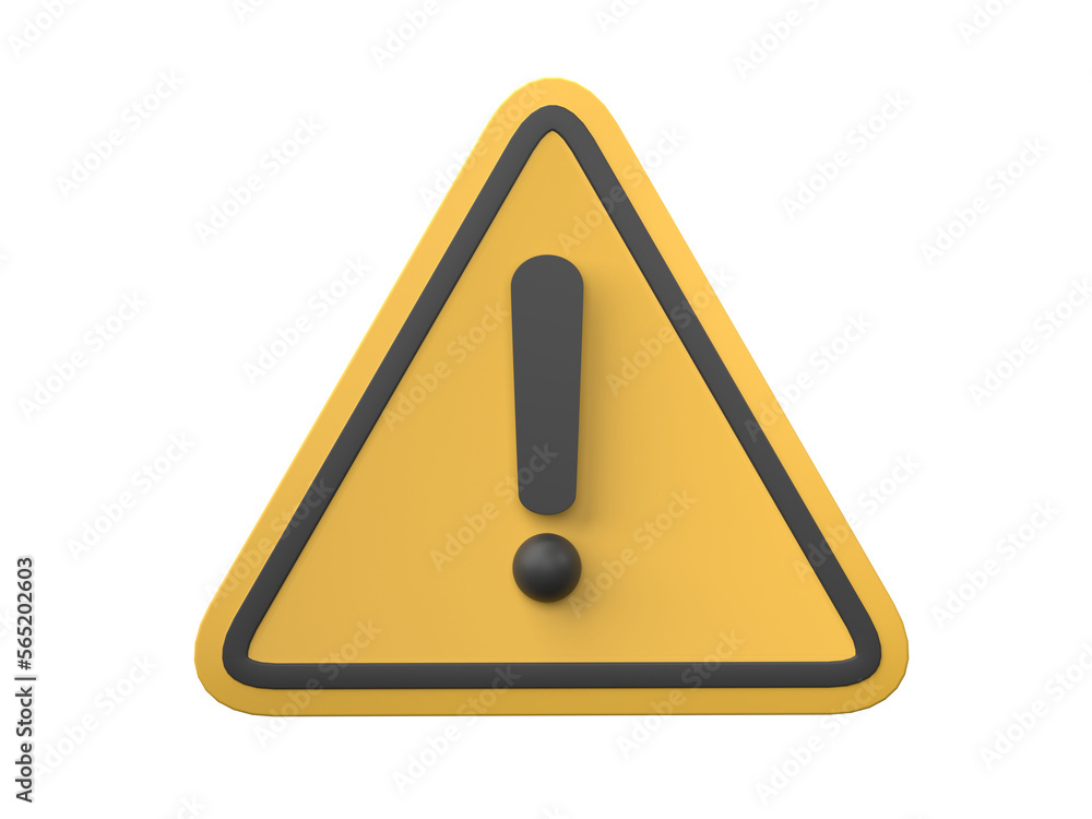 3D warning sign isolated on transparent background PNG file format. 3D warning sign isolated on transparent background PNG file format.