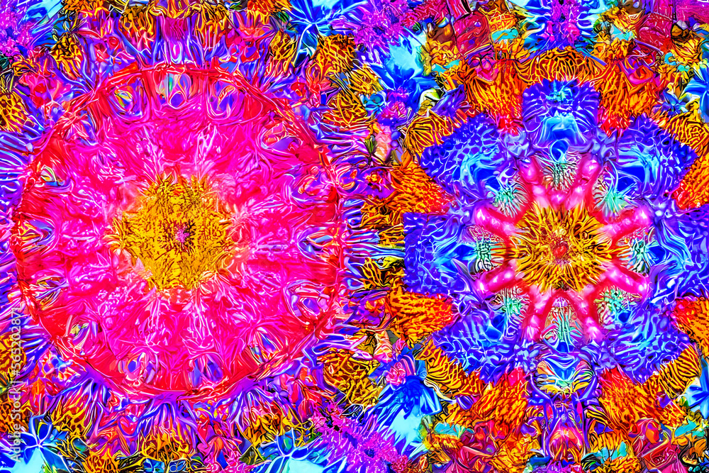 Close=up kaleidoscope  with bright colors