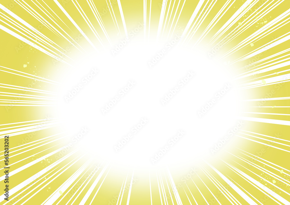 Obraz premium 集中線 イエロー