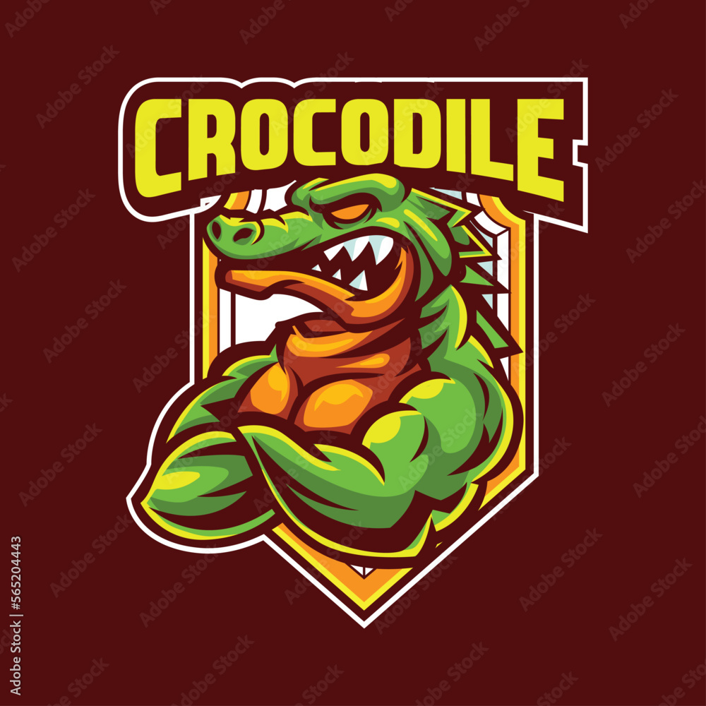 Obraz premium Vector crocodiles mascot logo for esport and sport team