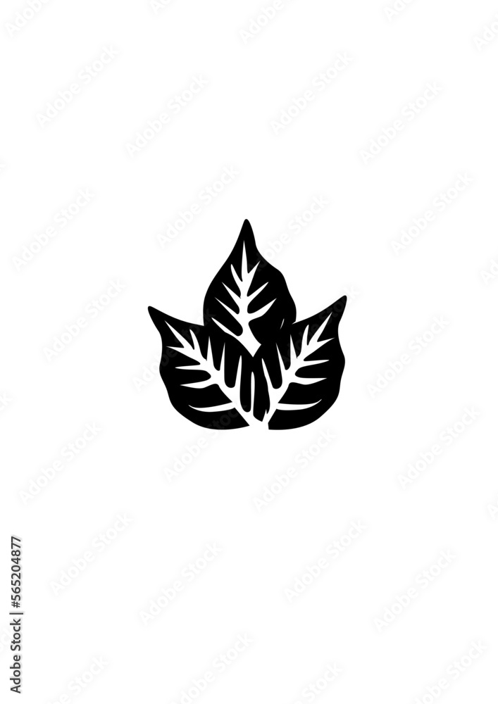 Symbol leaf, black leaf icon 