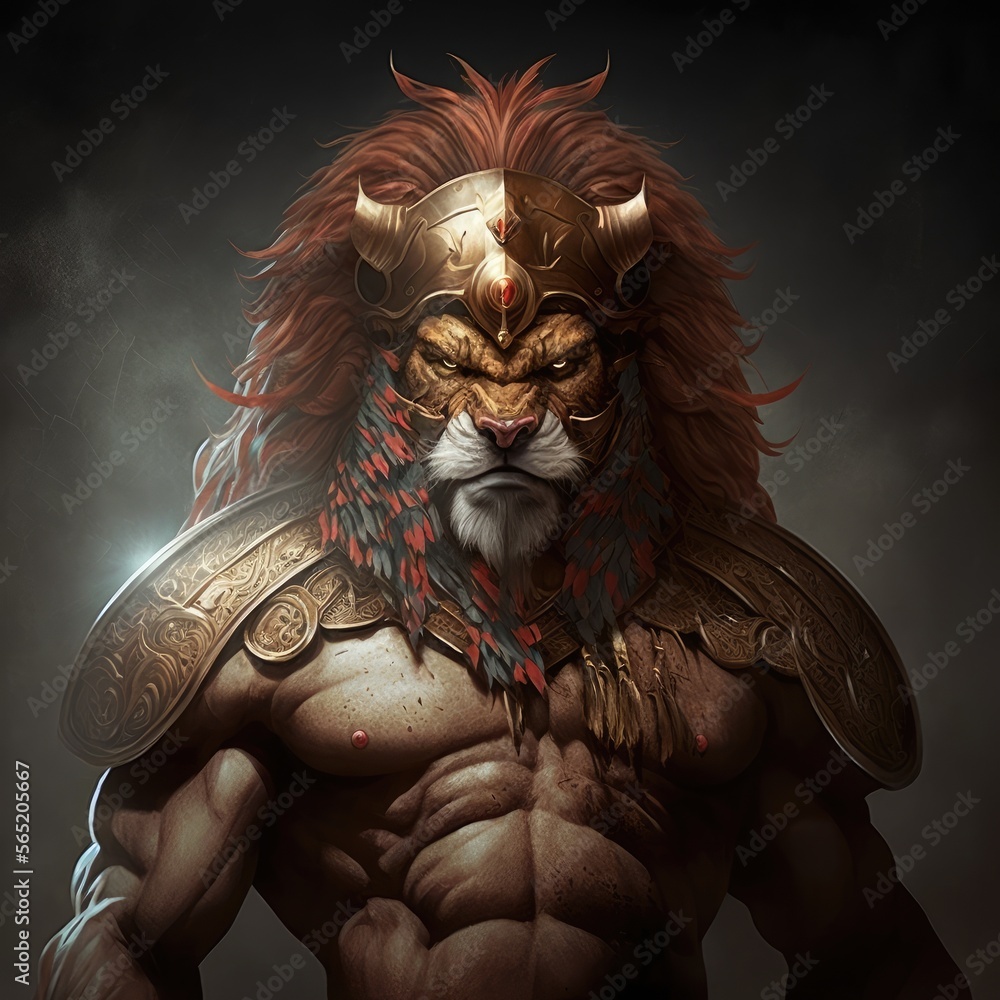 Spartan lion - AI Generated Stock Illustration | Adobe Stock