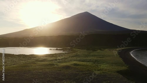 Aerial view of the unique underwater extinct volcano Taketomi photo