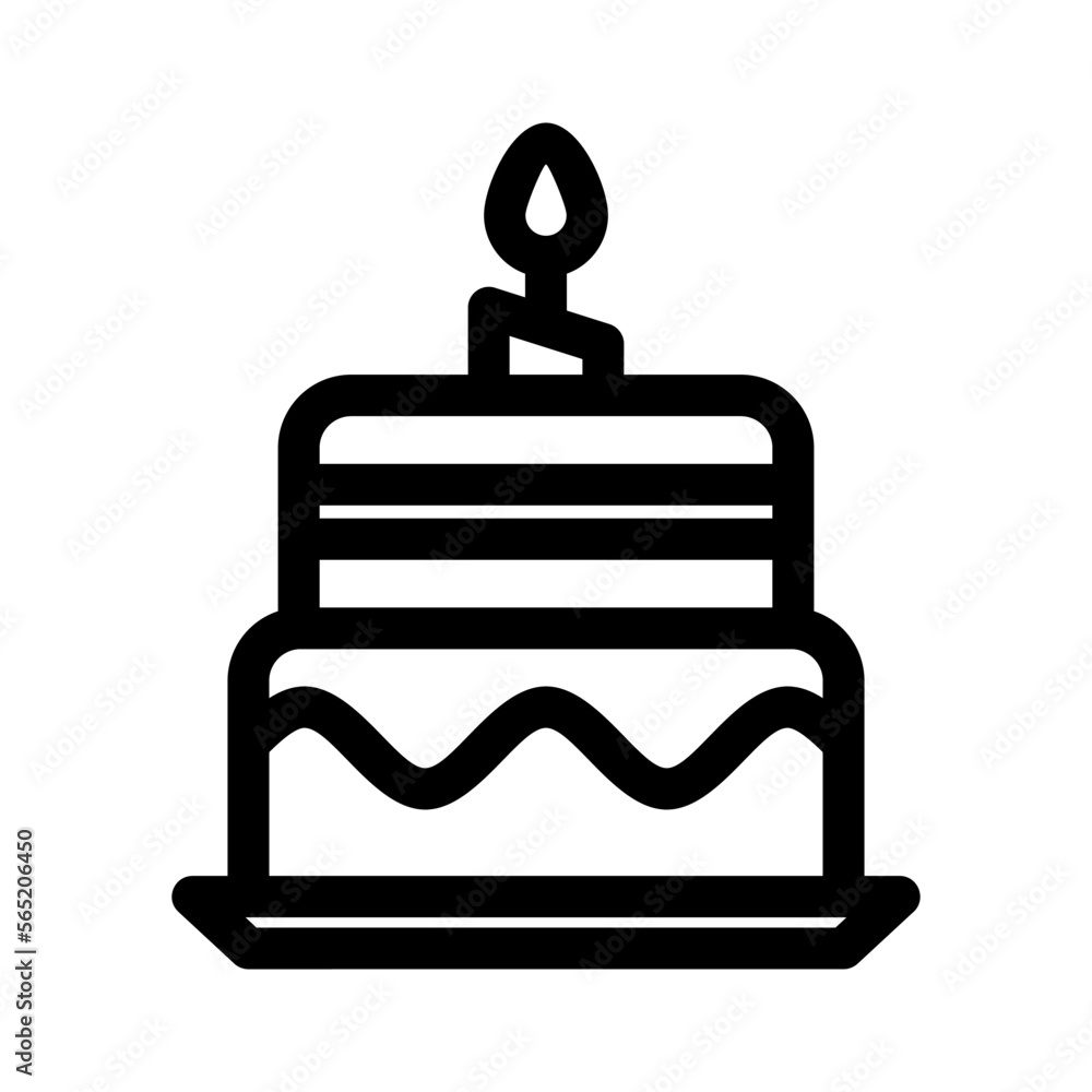 cake icon or logo isolated sign symbol vector illustration - high quality black style vector icons