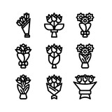 bouquet icon or logo isolated sign symbol vector illustration - high quality black style vector icons