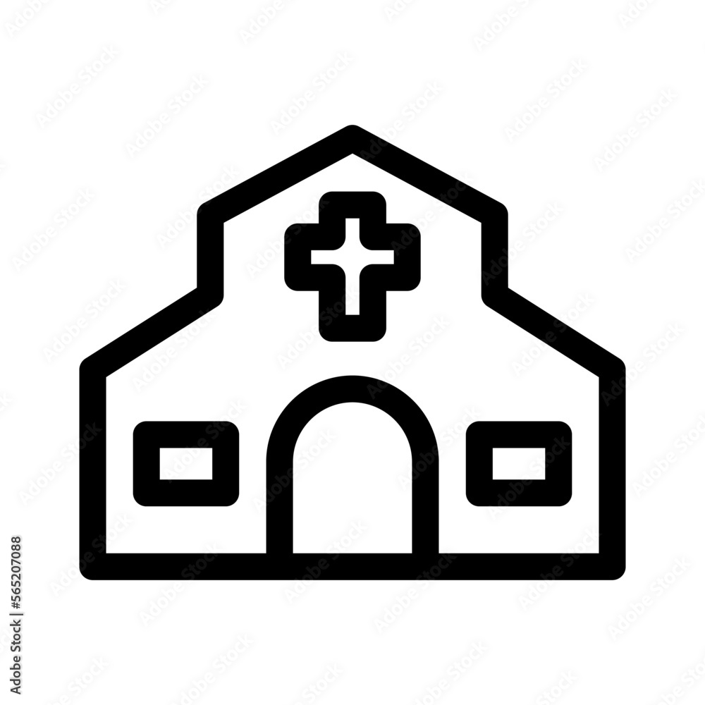 Obraz premium church icon or logo isolated sign symbol vector illustration - high quality black style vector icons