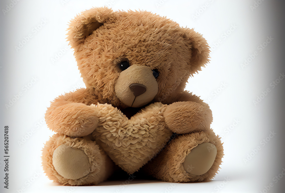 Obraz premium teddy bear with heart, generative ai