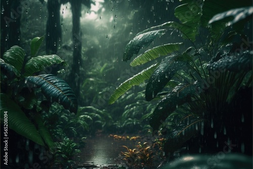 Tropical fern in the jungle. Genarative AI © CREATIVE STOCK