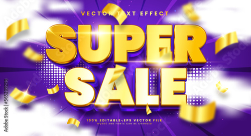Super sale 3d editable vector text style effect, suitable for promotion product name