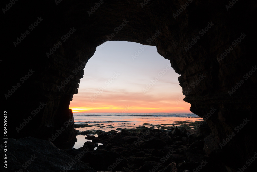 beach view from a cave