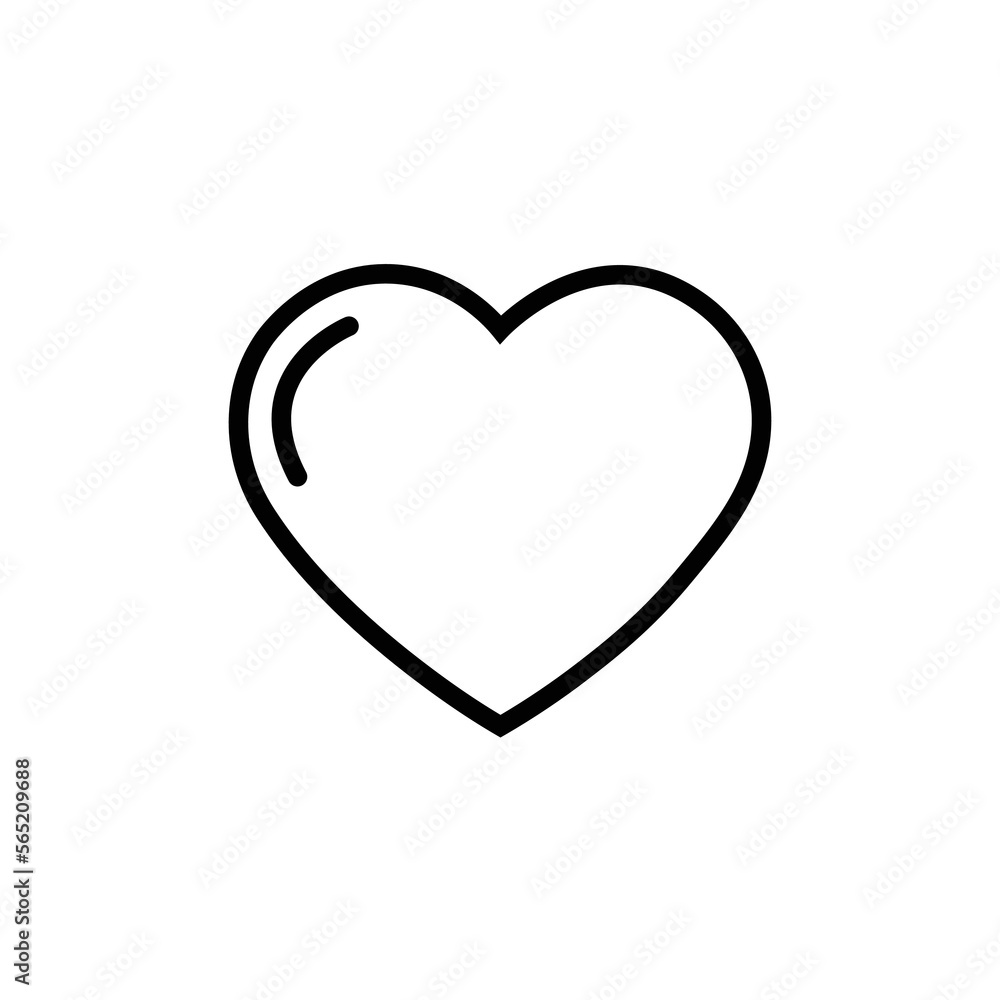 Ilustrasi vektor ikon jantung. Simbol linier dengan garis tipis. Ketebalannya diedit. Gaya minimalis. Kualitas eksekusi eksklusif dalam desain material. Ketebalan garis 20 px