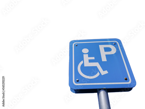 Handicapped parking area sign for wheelchair person.