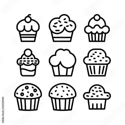 muffin icon or logo isolated sign symbol vector illustration - high quality black style vector icons