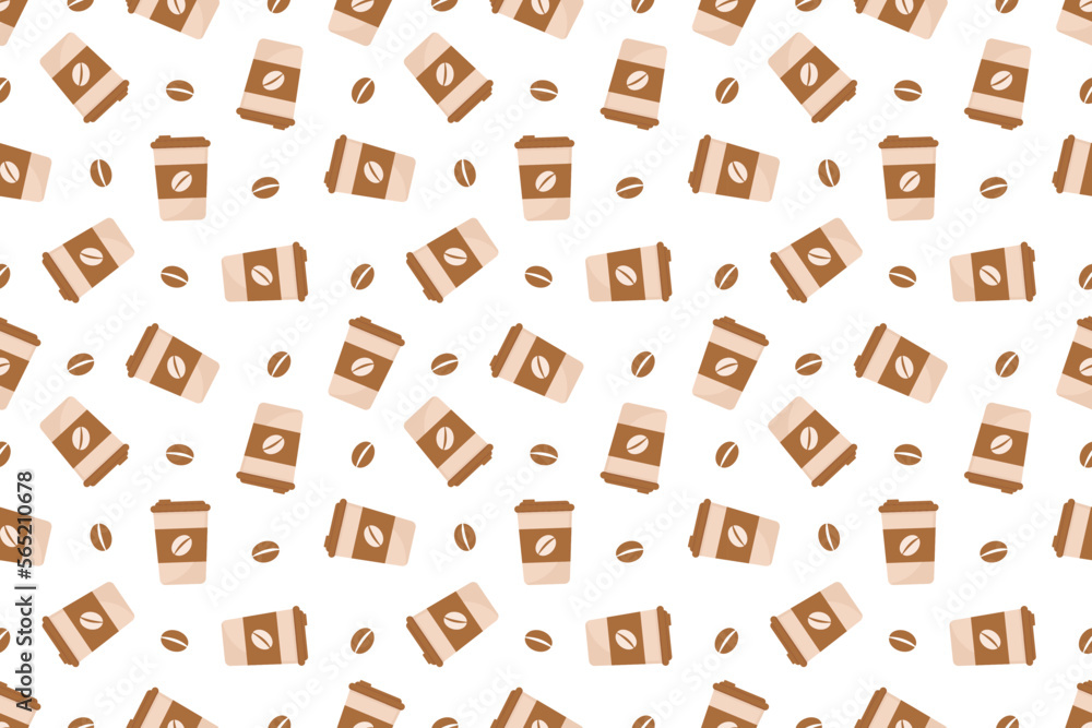 Coffee seamless pattern abstract on white background vector design Coffee seamless pattern abstract on white background vector design